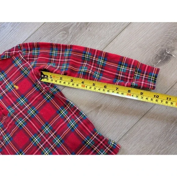 Polo Ralph Lauren Kids Red Tartan Plaid Quarter Zip Pullover Sweater Kids Boys 4 - Picture 6 of 7